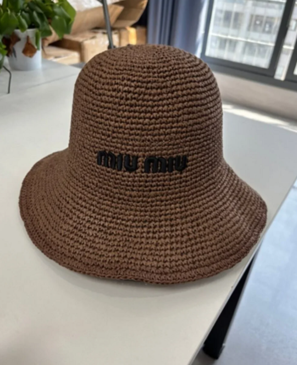 Miu Miu Brown Straw Hat View 3